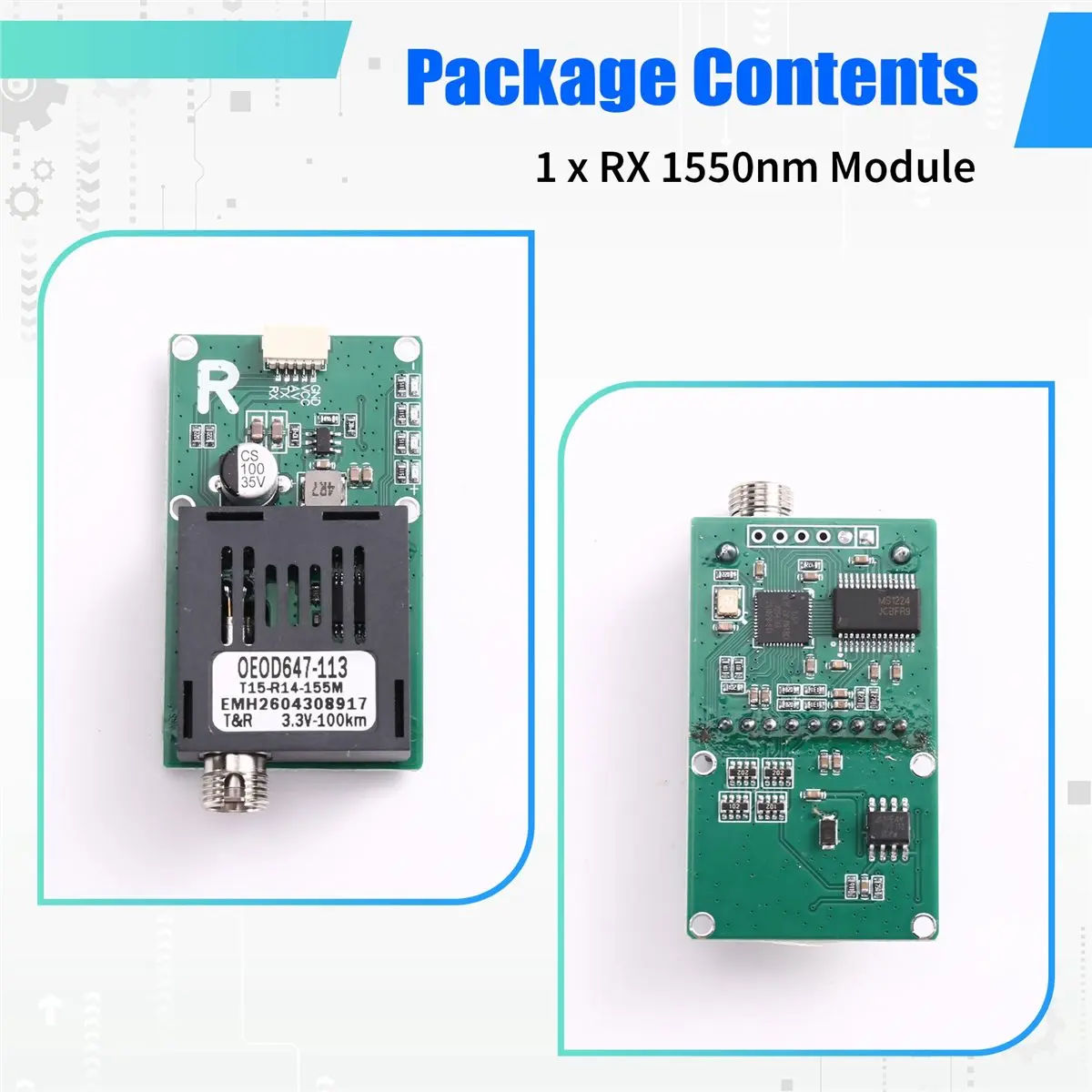 DTC5 100KM TTL Optical Transceiver Module CRSF/UART/SUBS Fiber Optic Port FC Optical Terminal Equipment Drone-Specific RX