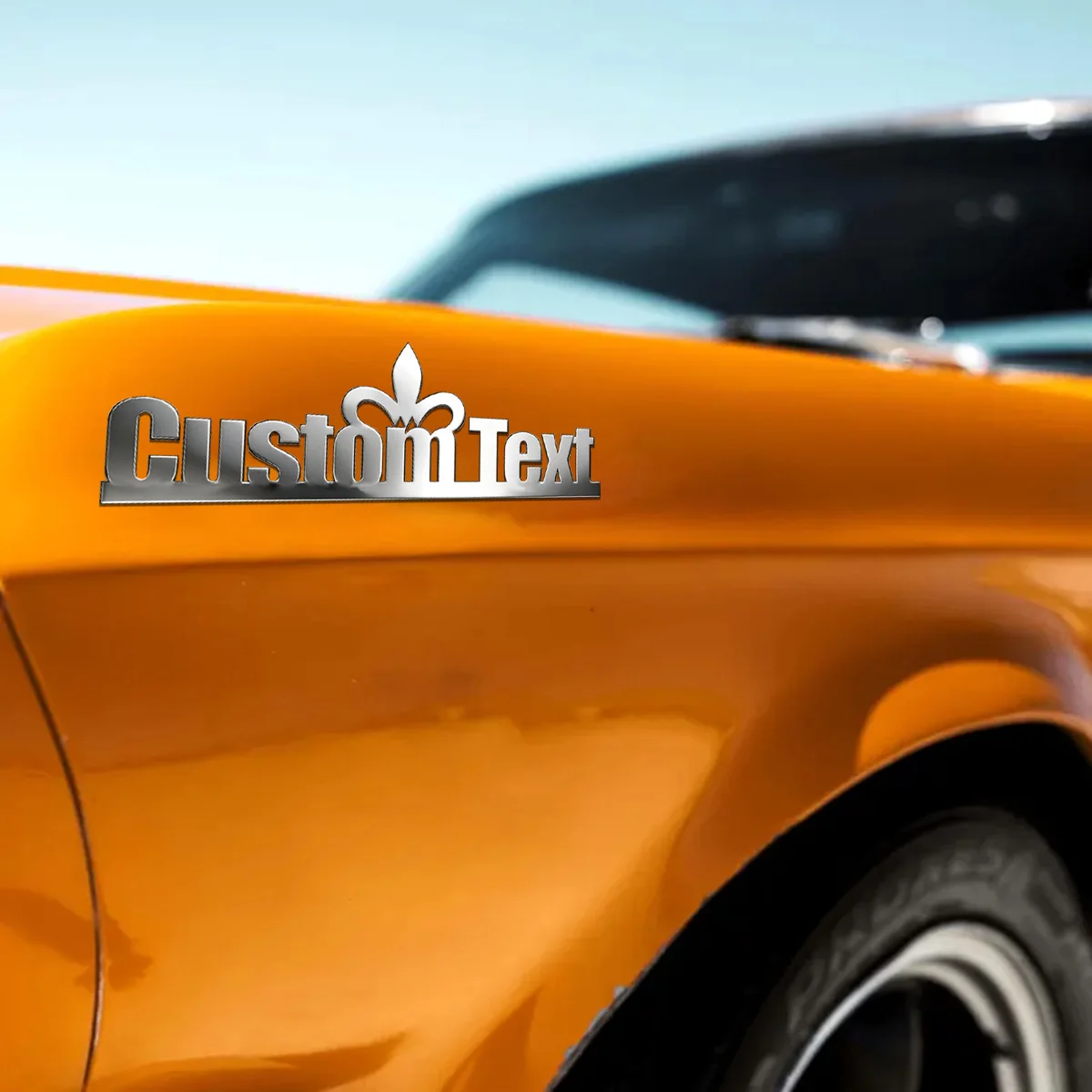 الخط الكلاسيكي شيك كراون المعادن سيارة التصميم الجسم الجانب ملصقات التخصيص شارة الشعار شعار دراجة نارية مقاوم للماء الملحقات