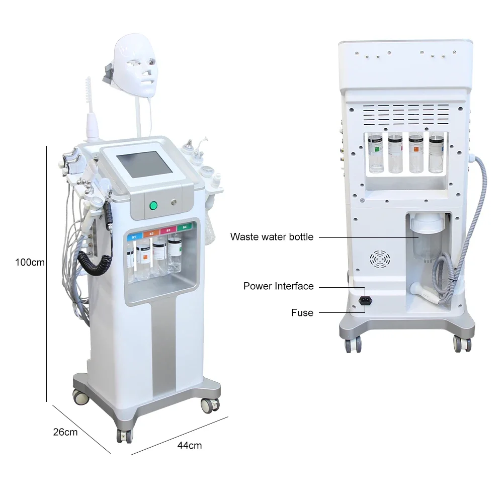

10/12 in 1 Hydra Dermabrasion Machine Facial Skin Care Device - Face Lifting Deep Cleaning Aqua Peeling Skin Rejuvenation SPA To