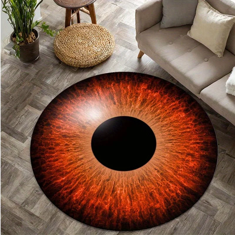 

Evil Eye Rug Suitable for Home Decor - Round with Realistic Devil' Eye Design, Machine Washable Soft Suitable for Outdoor, Bedro