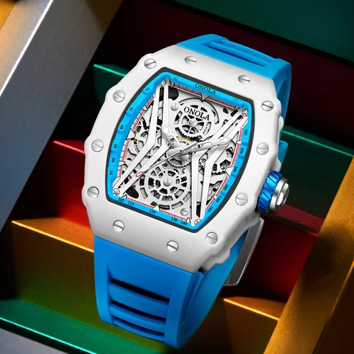 Imagen 2 del producto ONOLA-reloj con cinta de silicona para hombre, pulsera totalmente automática, mecánica, marca de moda, superventas