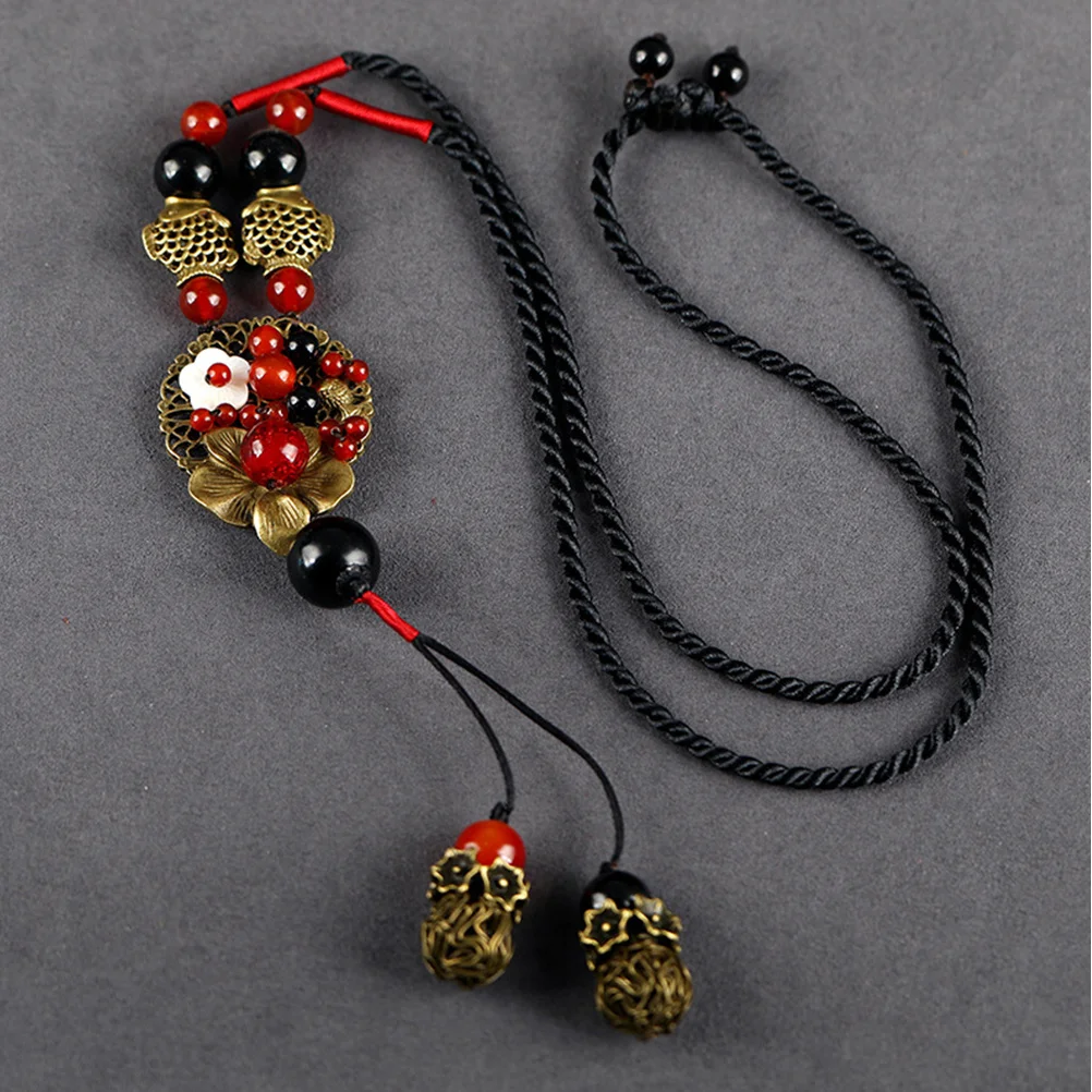 

Ethnic Necklace Floral Clavicle Chain Choker Sweater Scarf Neck Pendant Warm Winter Jewelry Ethnic Necklace Neck Pendant