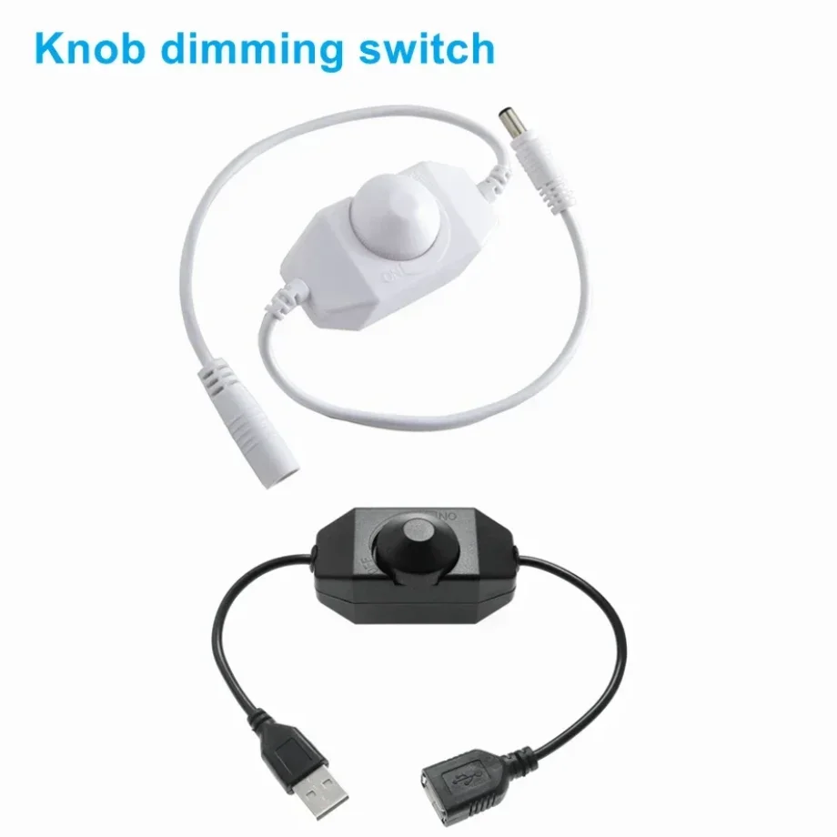 DC5V 12V 24V Knob Touch Dimming Switch USB DC Plug Smart Dimmable 0~100% Switch for COB SMD LED Light Strip Bulb Night Lamp