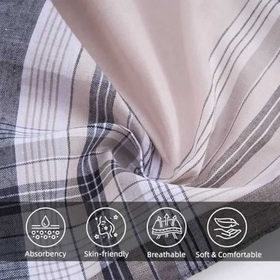 16 Pcs Mens Handkerchiefs Neat Stitching Cotton Handkerchiefs for Men with Picked Color Pattern Absorbent Breathable 16 Inch fo