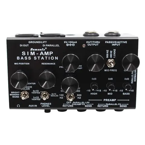 High Quality Demonfx SIM-AMP Simplifier Bass Station | Preamp Simulator, Power Amp SIM, Stereo Cab SIM & DI Out for Electric Bas