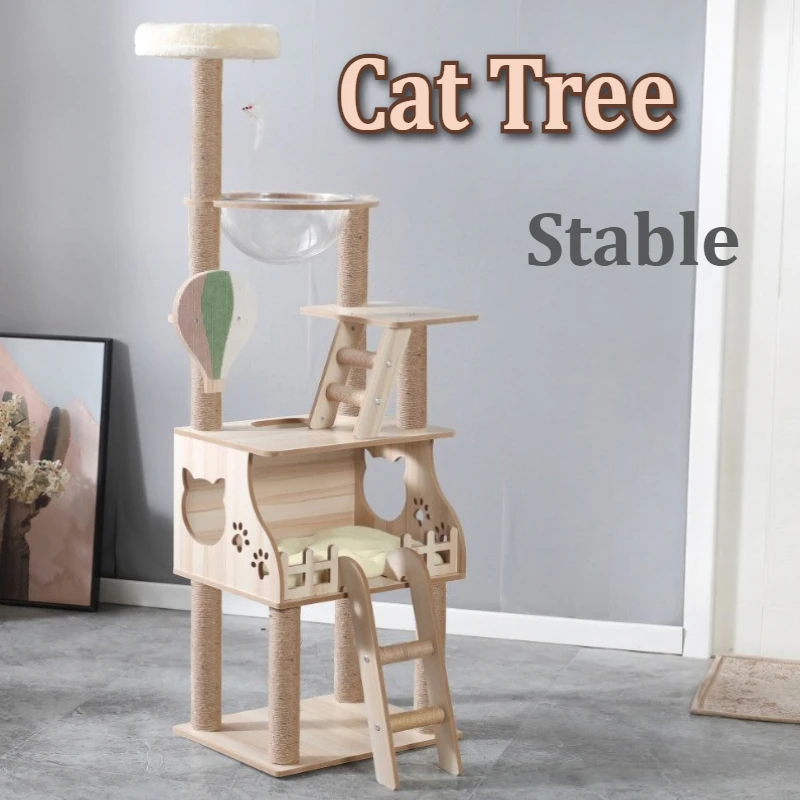 

Luxury Cat Tree Large Indoor Cats Tower Pet Cat Kitten Bed Trees Furniture Accessories Scratcher Toy Catnap Kittens Pets Product
