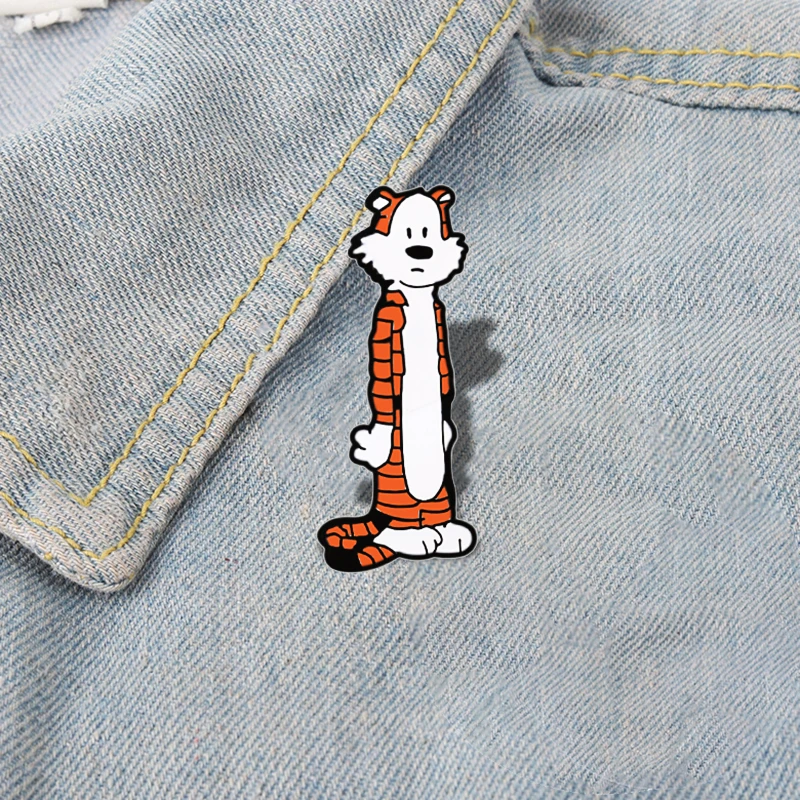 Creative Animal Brooch For Clothes Backpack Brooch Jewelry gift for Kids friends Naughty Tiger Enamel  Brooch Pines Badges Lapel