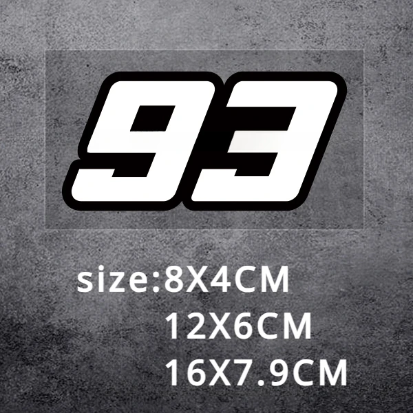 Number 93 Motorcycle Stickers Waterproof Vinyl Decals for Motorbike Electric Scooter Front Cowl Fuel Tank Helmet DIY Decoration view 2