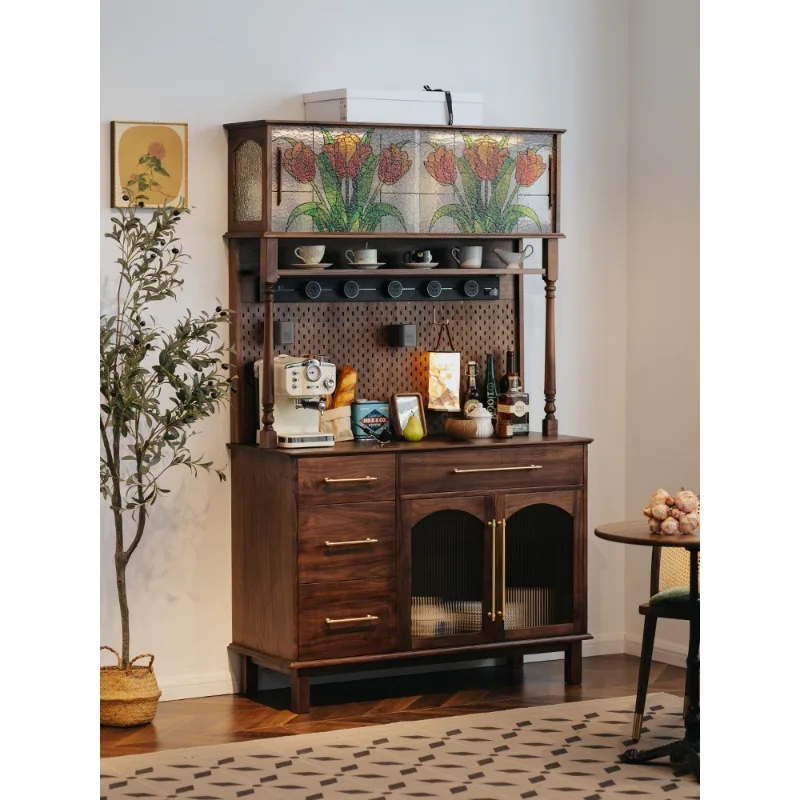 Items should be tulip dining side cabinet integrated against the wall living room cabinet black walnut solid wood household stor