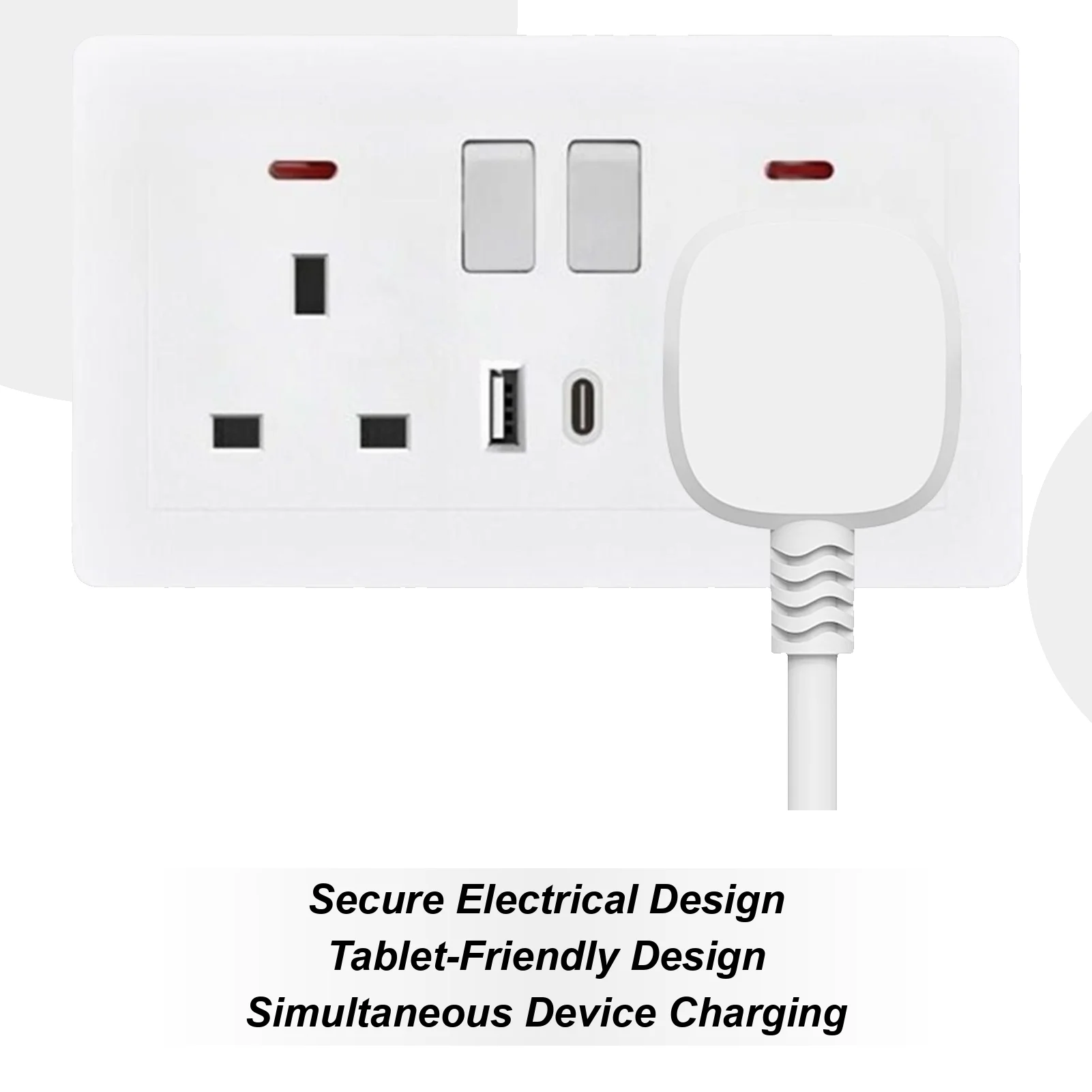 

Electric Socket Outlet Extender 2 Port Plug Extension With Double Charger Converter For Office Bedroom Kitchen Outdoor Home