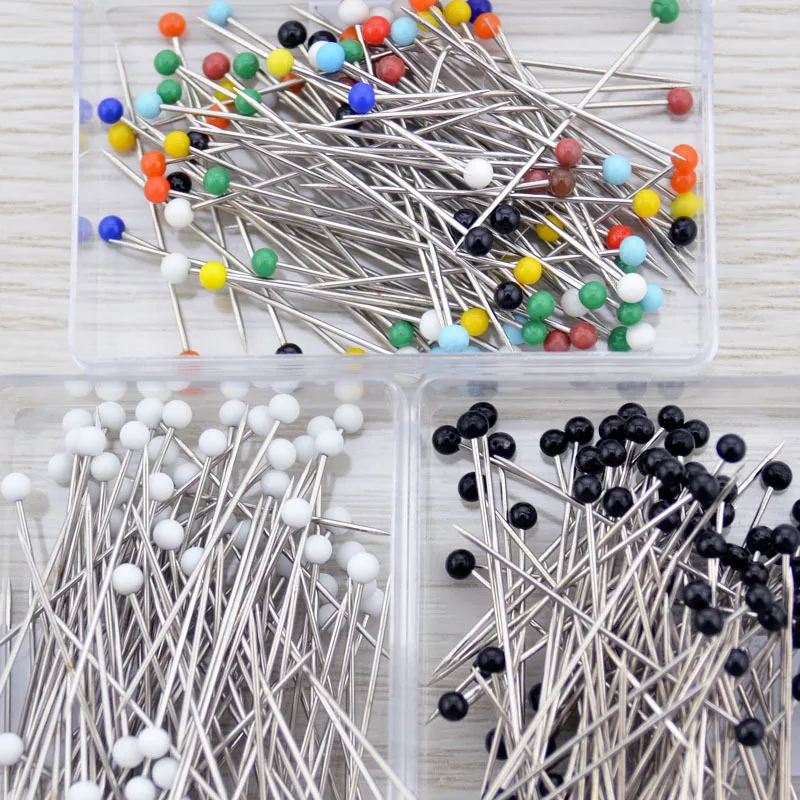 100Pcs Color Round Head Sewing Pins 38mm Glass Ball Head Positioning Pins DIY Dressmaking Jewelry Deco Sewing Accessories