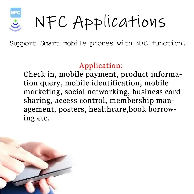 5YOA NFC Ntag215-kaart 13,56 MHz RFID Ultralight Mini-kaarten PVC NFC215 TagMo Waterdicht voor telefoon 504 bytes - Pak van 200/50/100