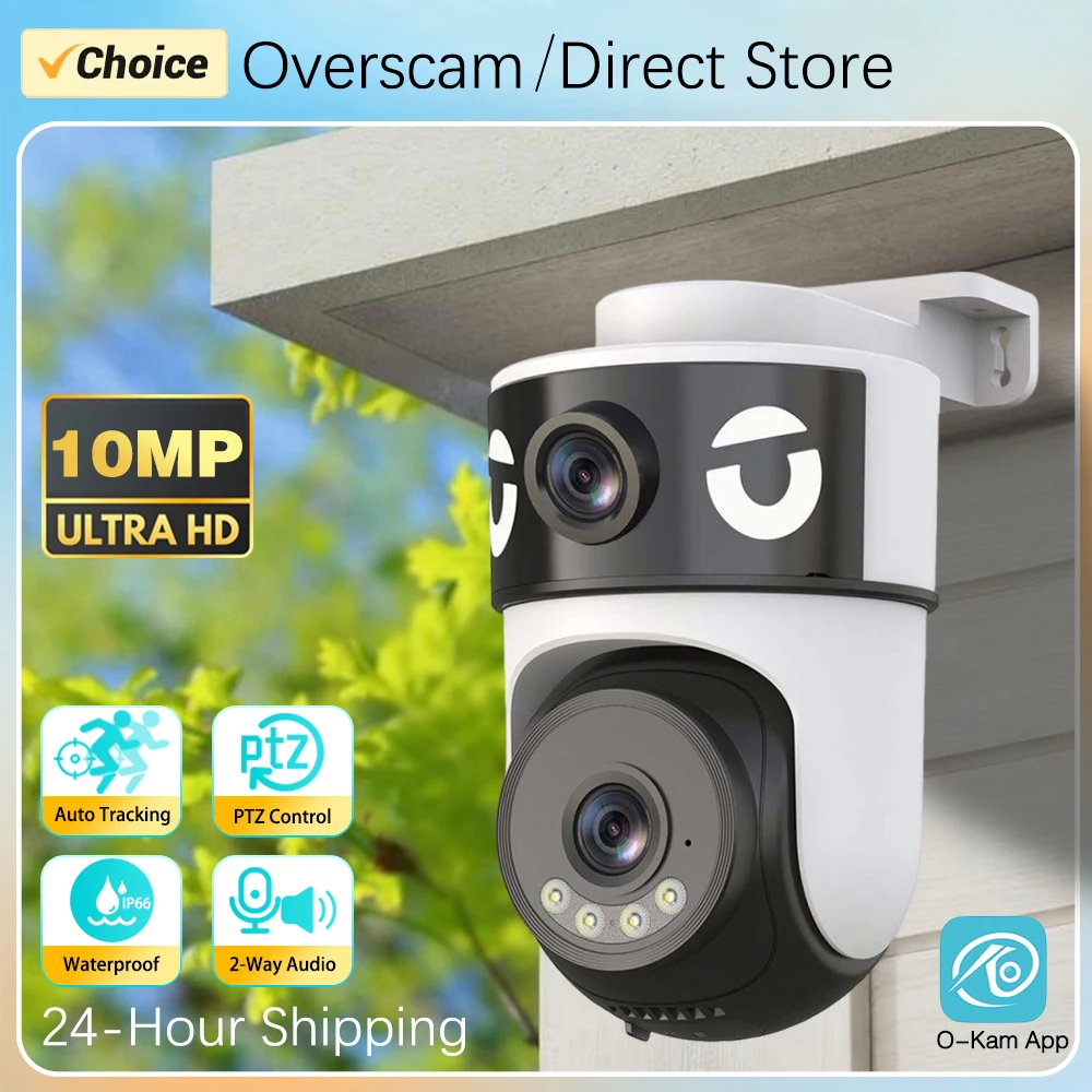 

O-Kam Pro Dual-Lens Camera WiFi IP Camera 10MP PTZ Color Night Vision 2-Way Intercom Motion Detection Auto Tracking Smart Camera