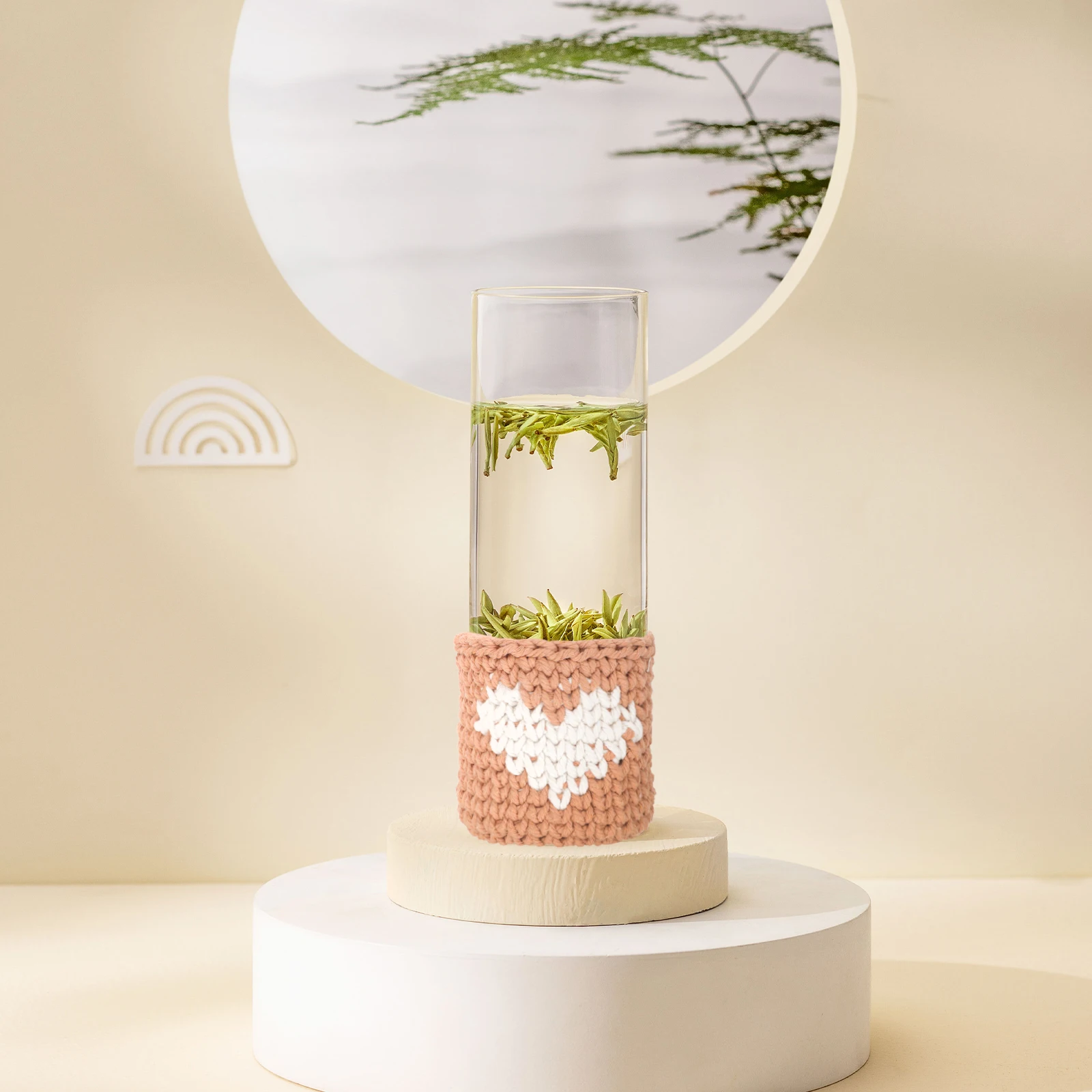 

Knitted Cup Sleeve Cotton Rope Glass Anti-Scald Cover Protective Insulator For Drinking Cup Handmade Craft Decorative Home