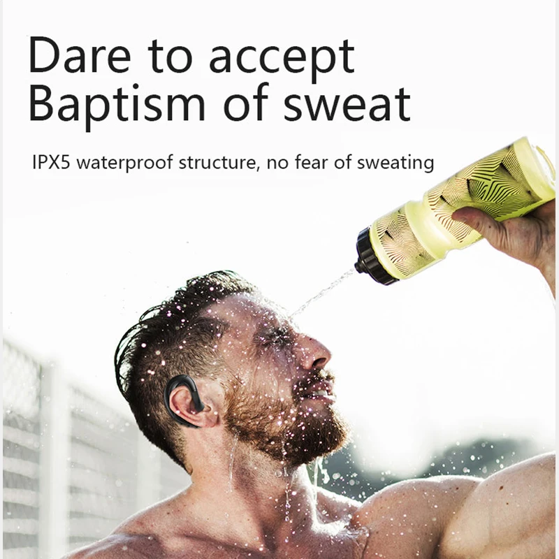 UTHAI-auriculares inalámbricos TWS 5,0, cascos por encima de la oreja con conducción ósea, compatibles con Bluetooth, modo de espera largo, impermeables IPX5