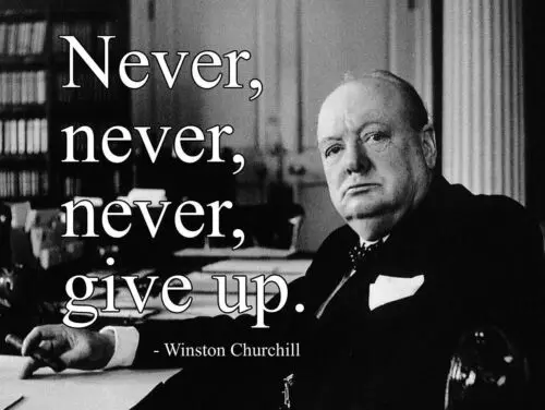 Inspirational Winston Churchill quote metal sign tin decorative wall plaque a5