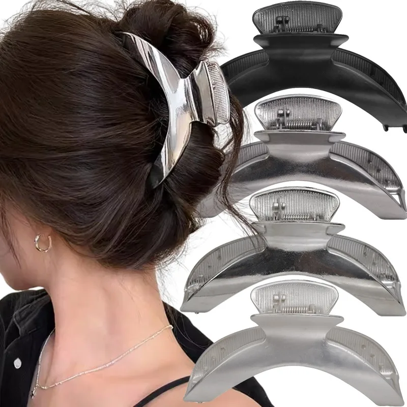 Korean High-quality Hair Clip Shark Women Metal Arch Hairbows High-end Grab High-end Hairpin Accessories Niche Clips Headwear