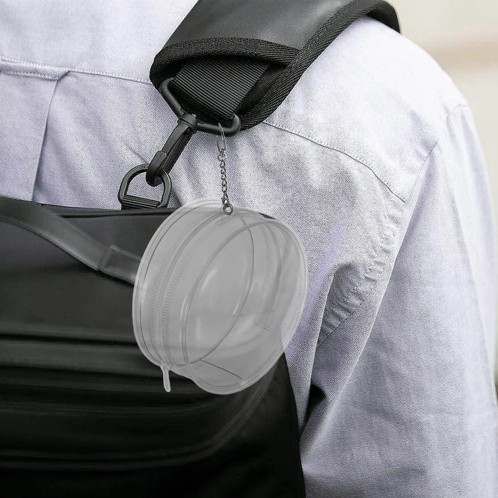 

Figure Display Bag Portable Clear Hanging Organizer Spacious PVC Storage Case Keychain Mini Carrying Collectibles Pouch