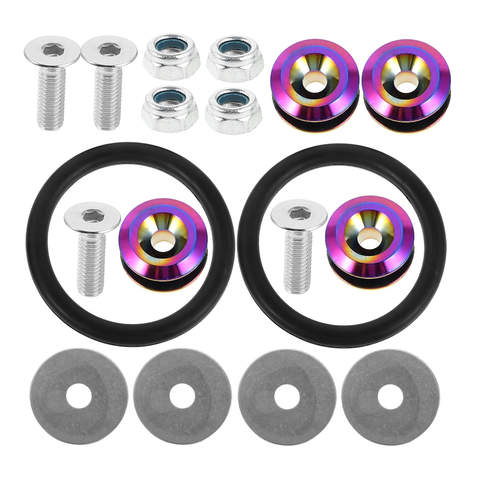 

Bumper Quick Release Washer Colored Gaskets Screws Fasteners Kit Car Modification Accessories Durable Vibrant Color Easy Install