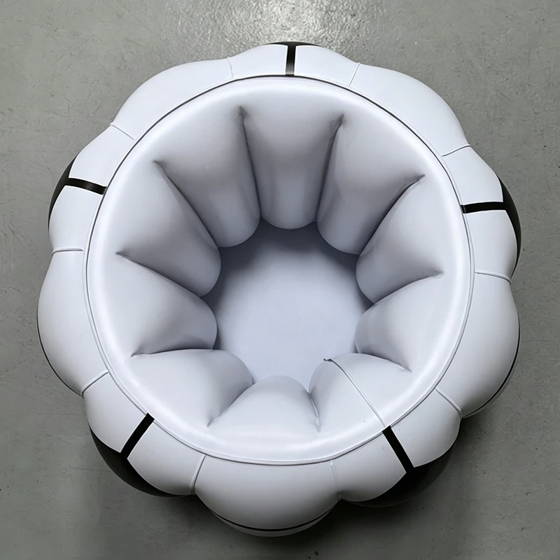 Heavy-Duty PVC Inflatable Ice Bucket, Football Shape Cooler for Pool Beach BBQ, Reusable Drink Chiller with Quick Inflation