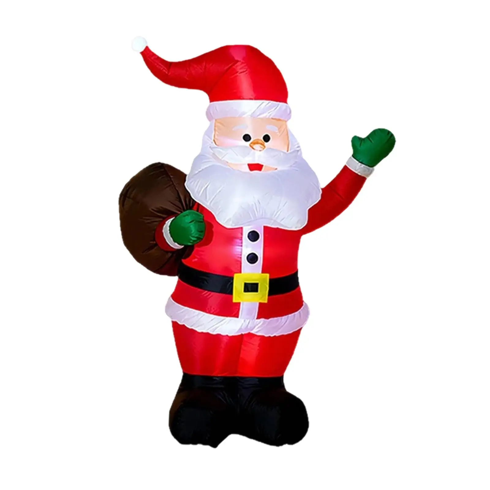 Festive Inflatable Santa Claus with LED Light Holiday Yard Ornament Giant Christmas Garden Decor for Outdoor and Indoor Spaces