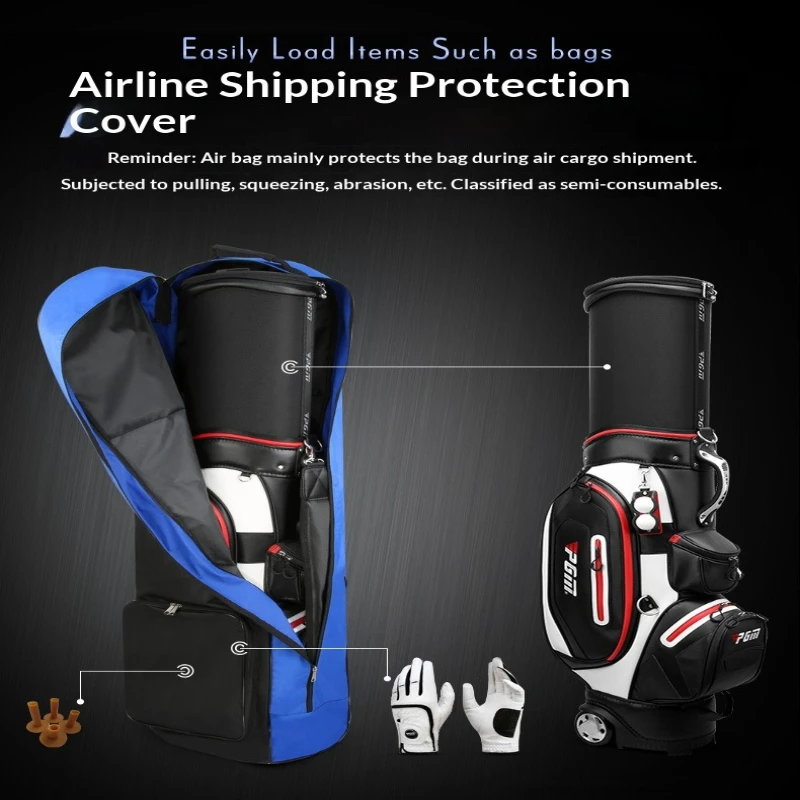 حقيبة جولف PGM حقيبة طيران مقاومة للاهتراء وقابلة للطي ومريحة وحقيبة طيران للجولف #4