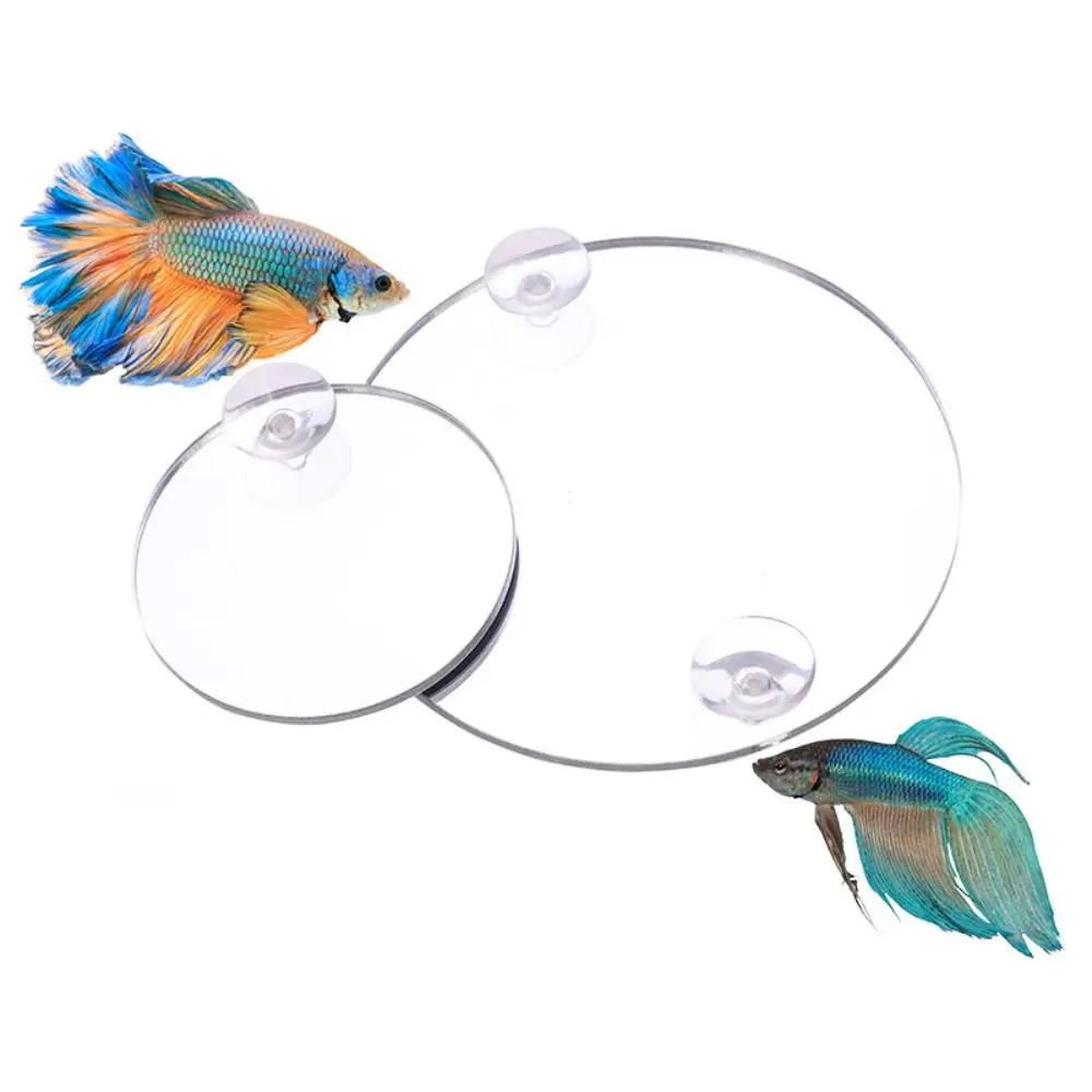 Betta Training Mirror Fish Tank Decorations Double Sided Betta Mirror Models Doll House Plastic Aquarium FishTank Ornaments