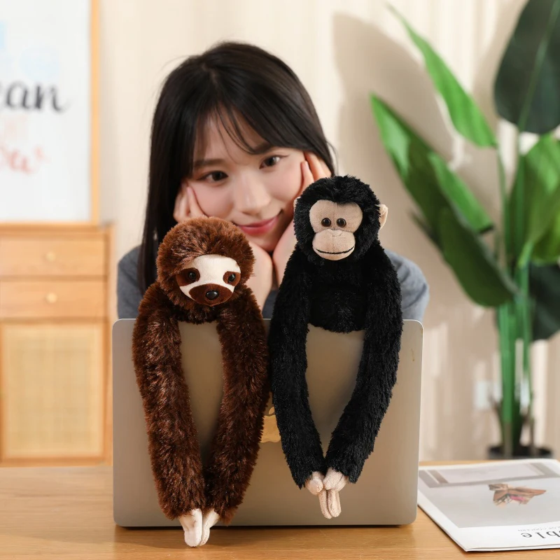 50/70CM Lovely Long Arm Monkey Suspension Plush Toy Creative Simulation Suspended Sloth Orangutan Lemur Plushie Pillow Doll