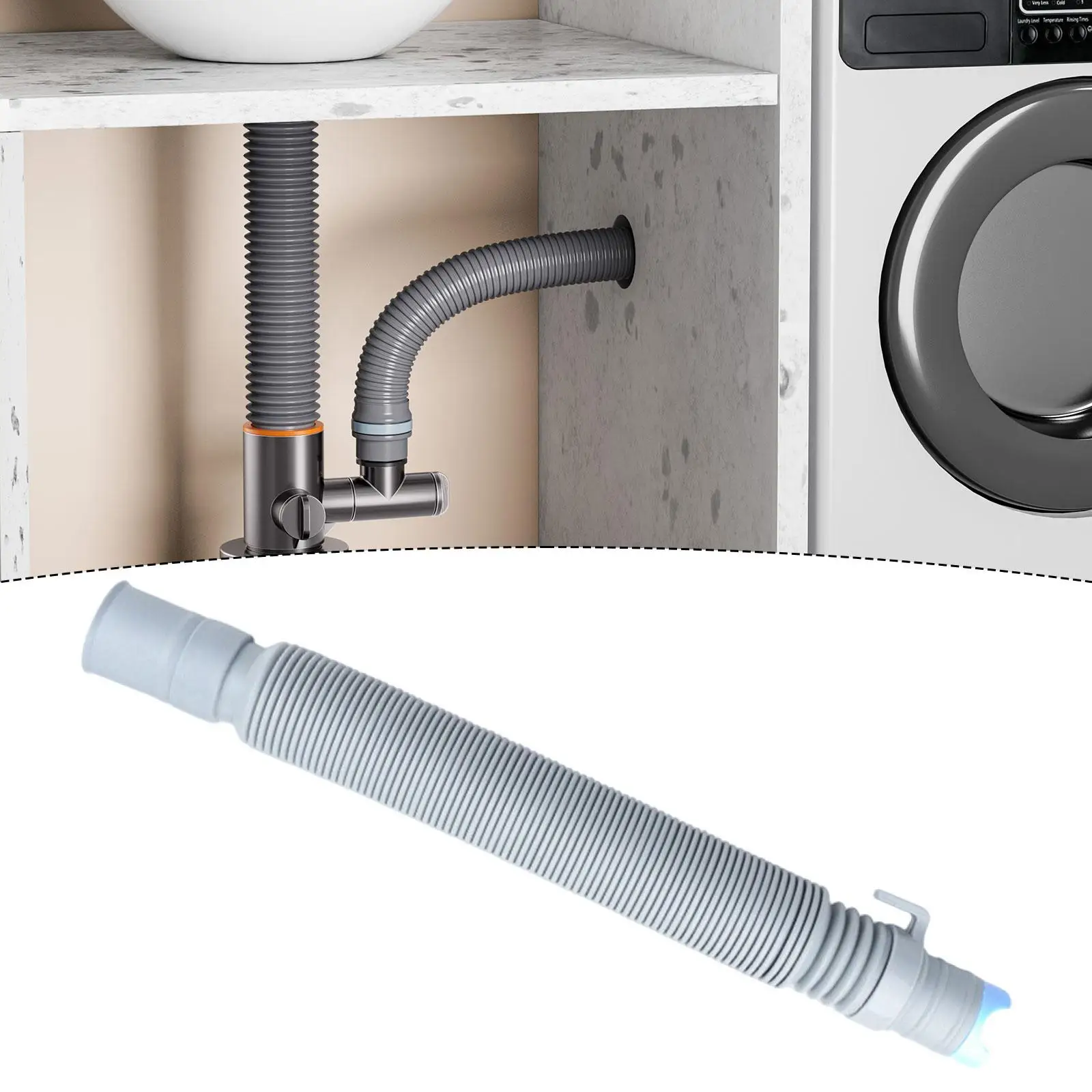 Telescopic Flexible PVC Washing Machine Drain Hose Universal Water Discharge Tube for Home Laundry Accessories
