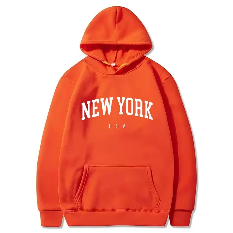 2024 New Men's and Women's New York Letter Printed Sports Hoodie Men's Loose Casual Hooded Pullover Sweatshirt