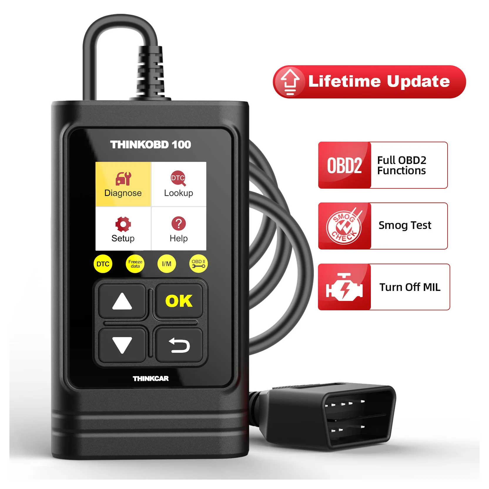 ThinkOBD 100 Auto Diagnostic Vehicle Fault Engine Code Reader OBD2 Scanner Tool Multi-language Support Diagnostic Tool