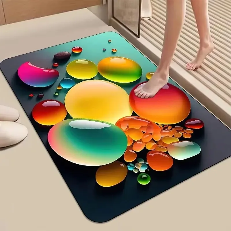 Stereoscopic Vision Door Mat Living Room Color Goose Soft Stone Decoration Carpet Living Room Dirt Resistant Rug Home Decoration