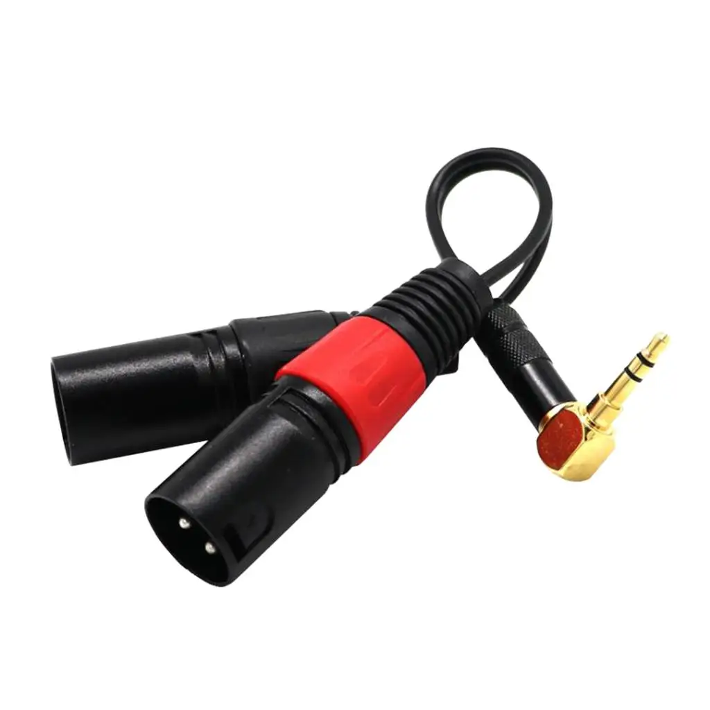 Cabo de áudio estéreo duplo XLR macho de 3 pinos para 3,5 mm macho para amplificador