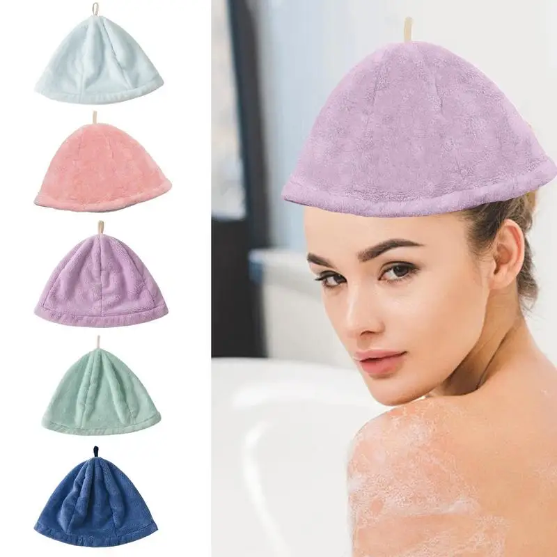 Strong Absorbent Shower Cap Quick Dry Plush Bathroom Cap Drying Hair Cap Multipurpose Hair Towel For Women Girlfriend Mother