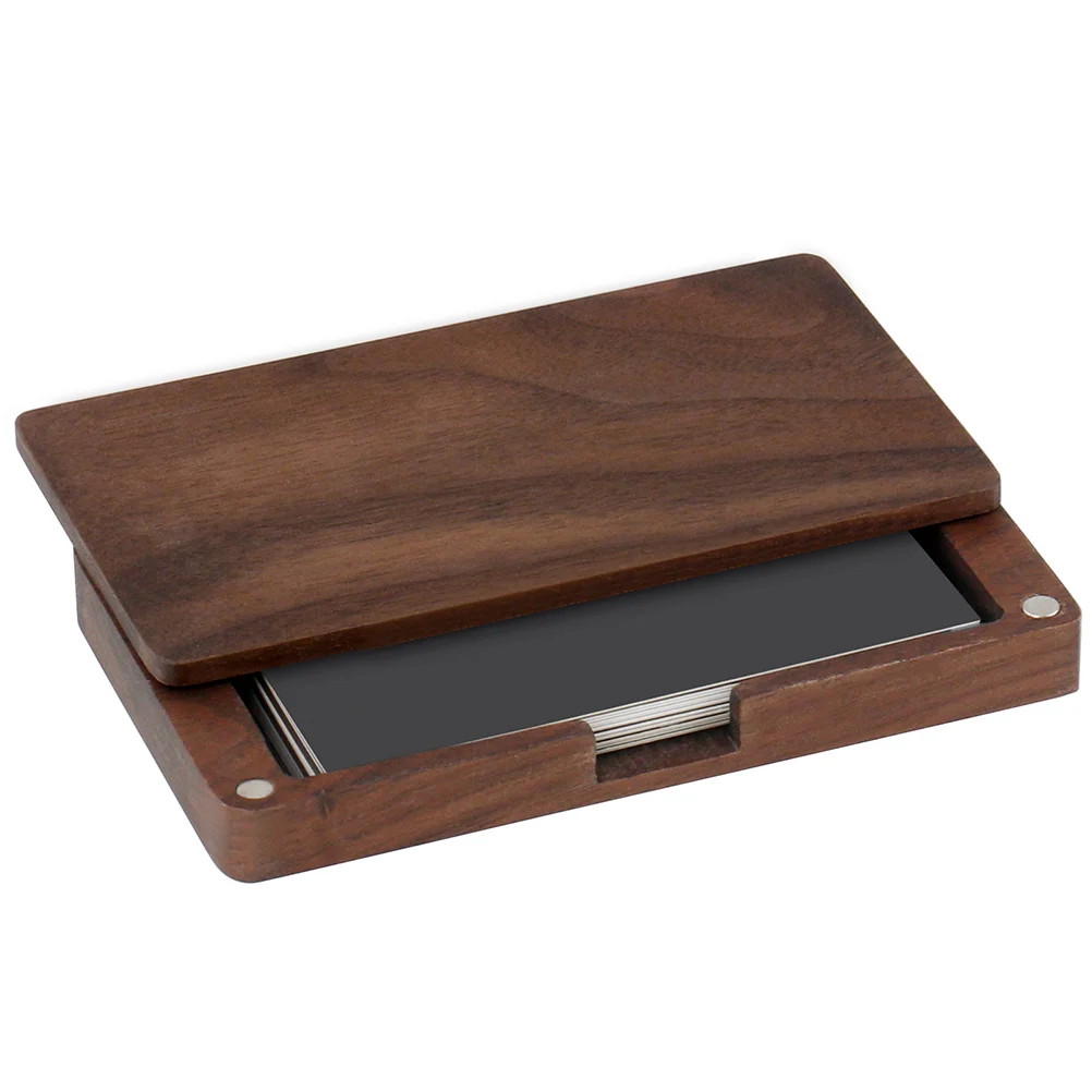 

Magnetic Business Card Box Cards Case International Travel Must Haves The Container Walnut