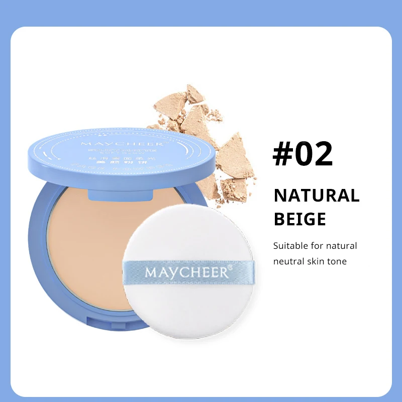 2024 MAYCHEER Oil Control Matte Face Powder Long Lasting Setting Powder Face Makeup with Mirror Pressed Powder