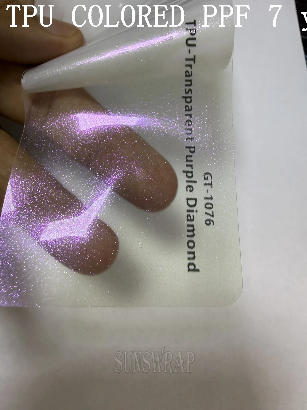 

Clear White - Purple Gloss Pearl Diamond Car Body Protection Film Self-Healing UV Resistant 5x52ft/roll