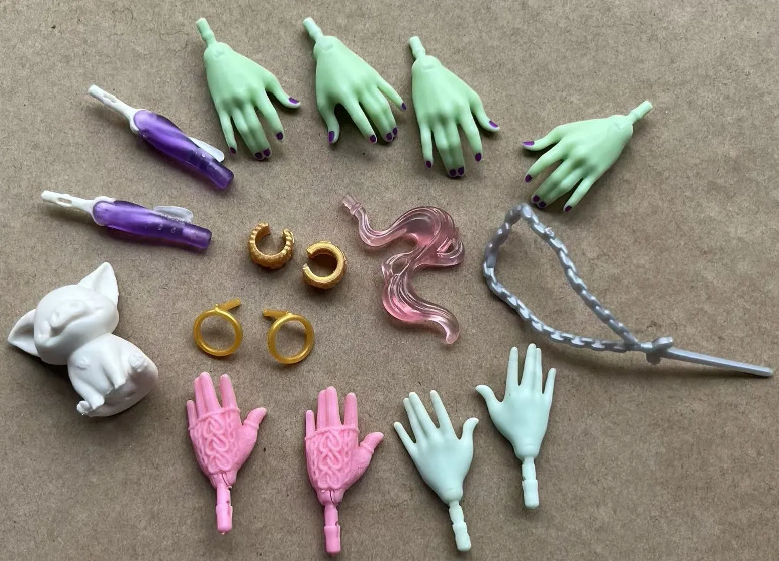 DIY Monster Doll Parts - Elbow & Hand Replacements - Necklace & Earring Components - Doll Handrings Decors