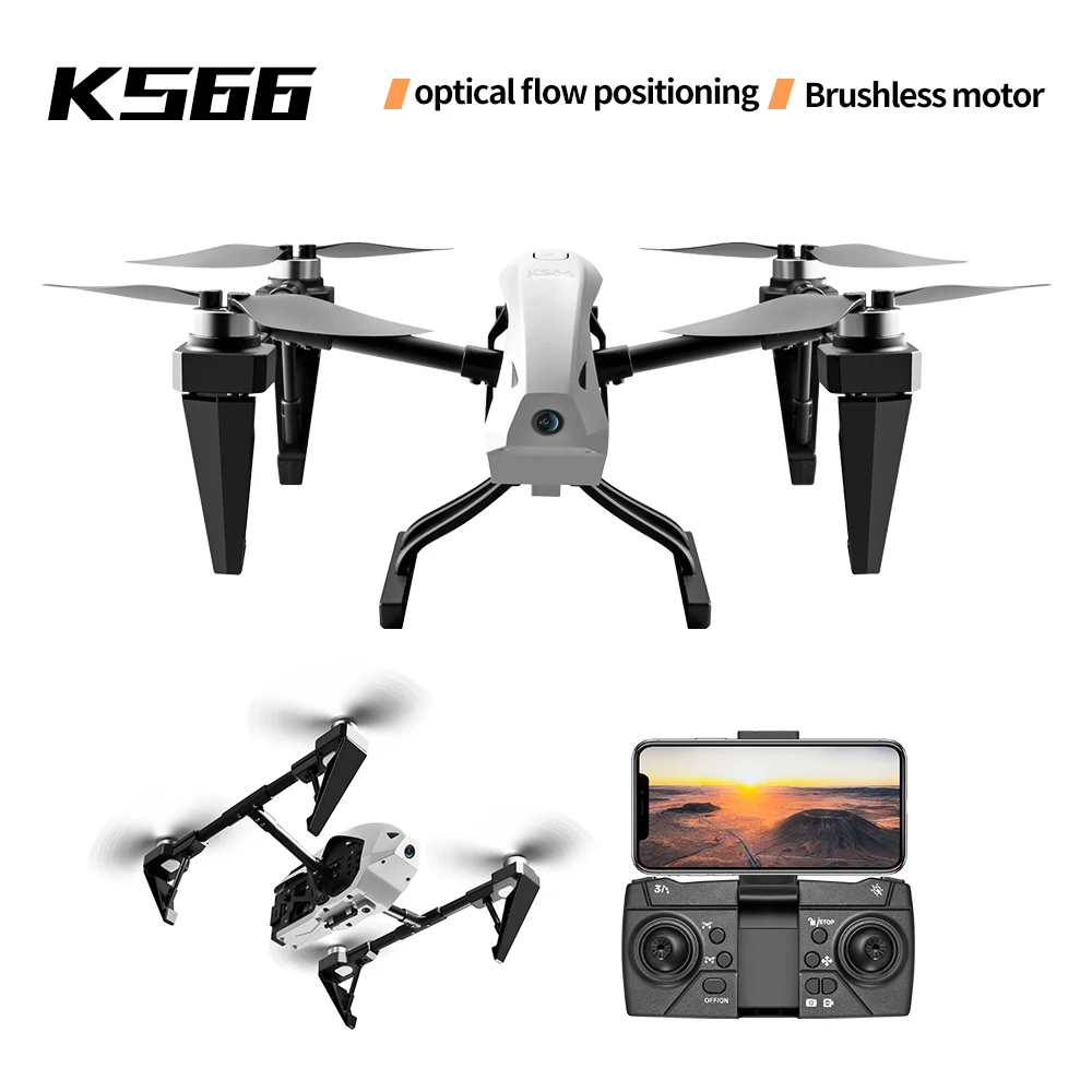 

KS66 RC Drone With Camera Brushless Motor Photography Foldable Quadcopter Optical Flow Positioning Professional Drones Toys 14Y