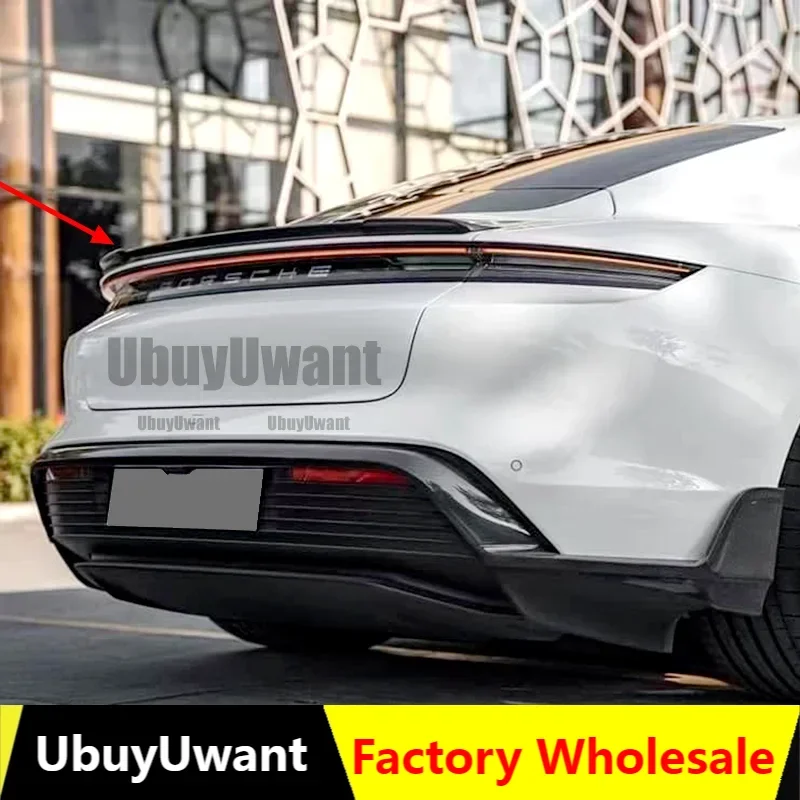 FD Real Carbon Fiber Auto Hinten Flügel Stamm Lip Spoiler Für Porsche Taycan / Turbo S 2019 2020 2021 2022 2023 +