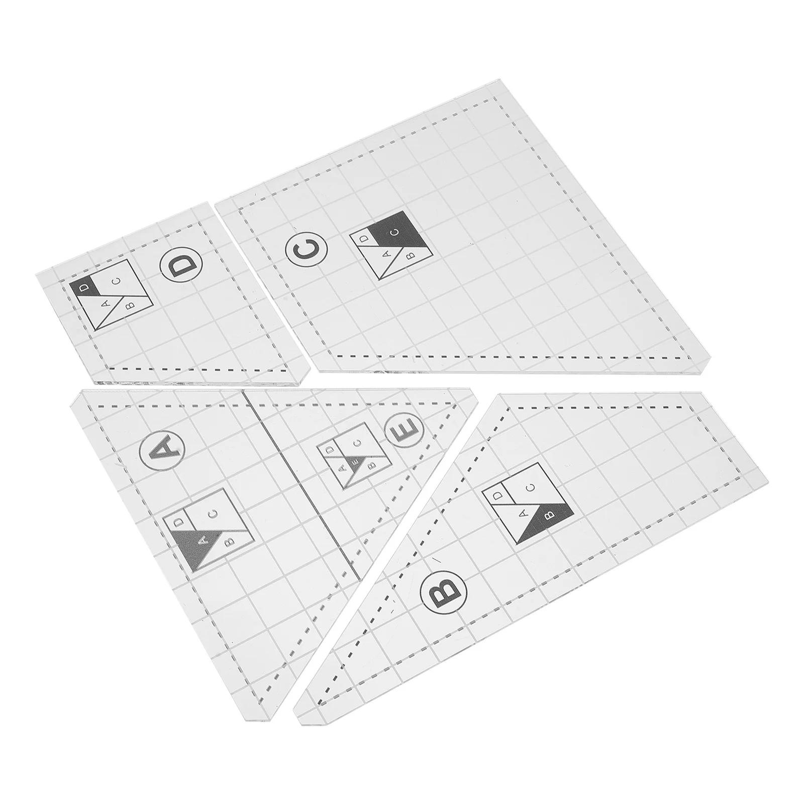 

1 Set Diy Quilting Templates Transparent Acrylic Rulers For Machine Sewing Patchwork Projects Fabric Craft Tools Clear Stitching