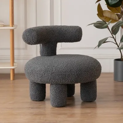 Lamb Fluffy Sofa Chair Backrest Living Room Light Luxury Small Low Stool Soft Seat Creative Lovely Children's Sofa Stool