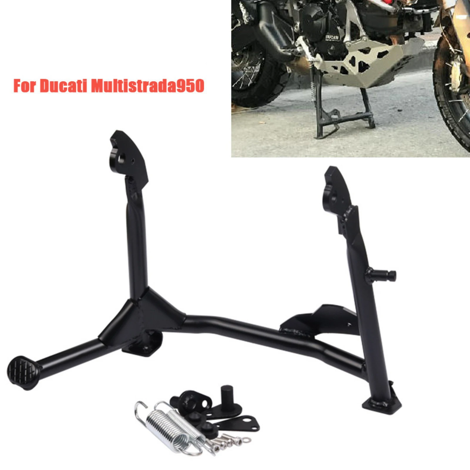 1 Set Center Main Stand Bracket For Ducati Multistrada 950 Carbon Steel Black