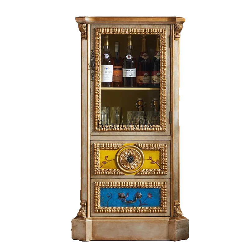 

FG17American French classical painted wine cabinet corner size chest cabinet