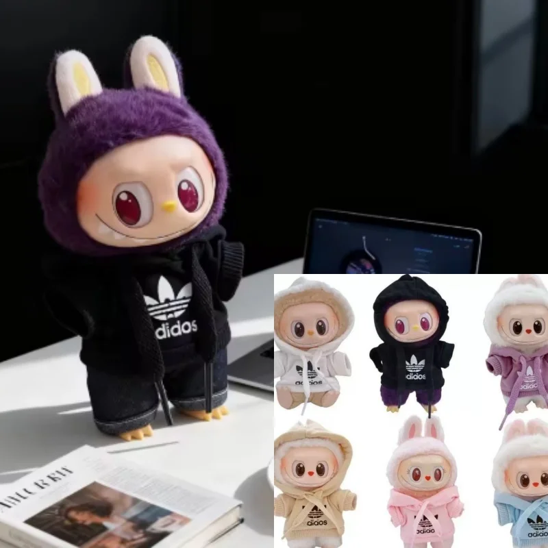 

15 17cm For Labubu Doll Fashion Brand Leisure Hoodie Pants Suit Canvas Shoe Cute Clothes Accessories DIY Diverse Collocation