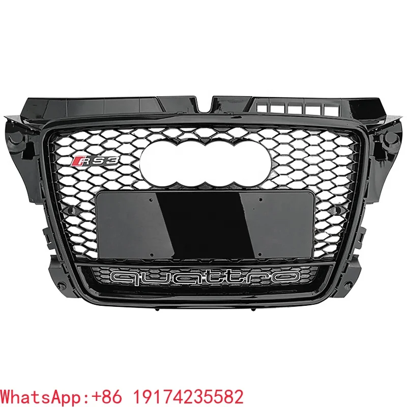 

RS3 Front Grille for Audi A3 Honeycomb Mesh Grill for Audi A3 8V RS3 Grill Automotive Black Frame 2008 2009 2010 2011 201