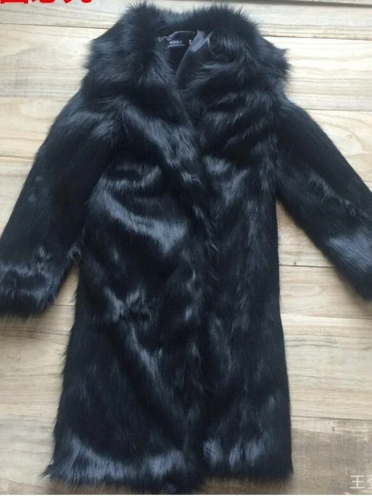 2020 ฤดูใบไม้ร่วงและฤดูหนาวผู้ชายFaux Furขนาดใหญ่Lapelขนสัตว์ยาวผู้ชายFaux Fur Jacketแฟชั่นThickenเสื้อกันหนาวผู้ชายmensเสื้อผ้า