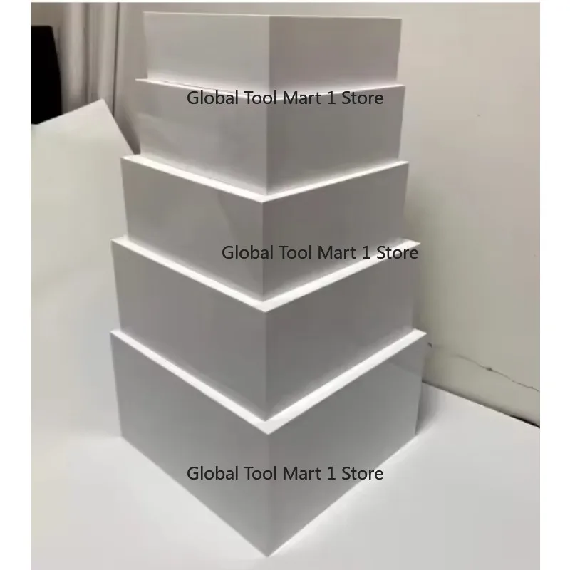 White Acrylic Display Racks-Square Rectangle Cube Riser for Cold Meal Tea Break Cake Snack Buffet Food Display