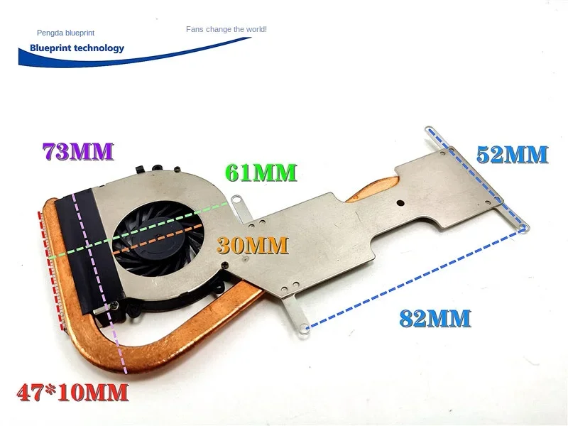pa 149*72 * 10mm HP Notebook Turbine Max Airflow Rate Speed Measuring Functional Strips Copper Tube 5V Cooling Fan