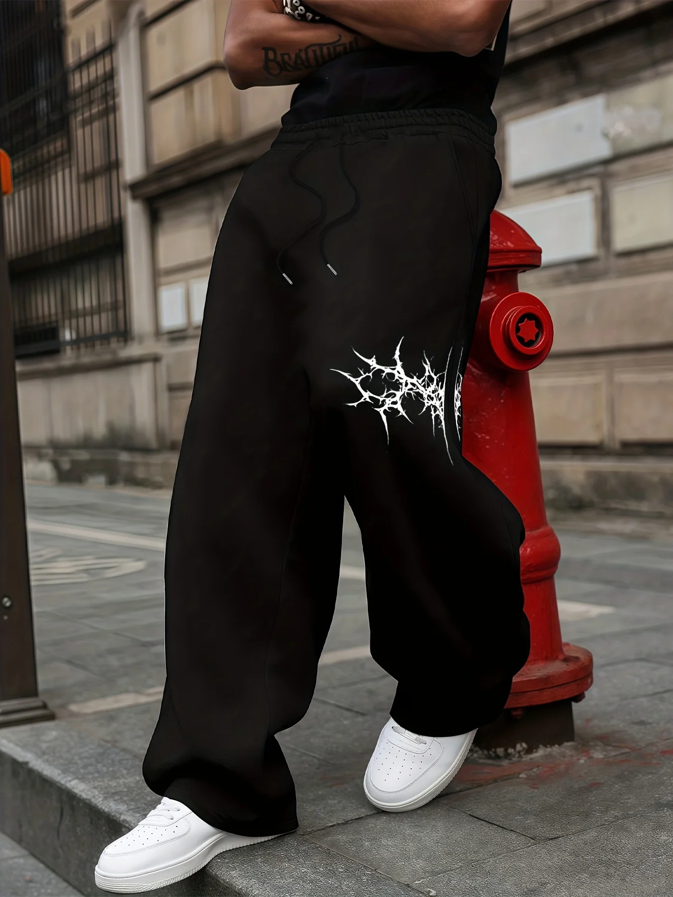 Spring Autumn Solid Straight Leg Pants For Men Drawstring Waist All-match Loose Long Trousers Casual Sports Pants S-3XL